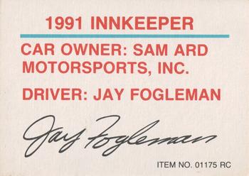 1991-92 Racing Champions Exclusives #01175RC Jay Fogleman Back
