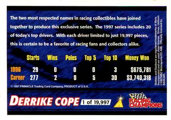 1997 Racing Champions Pinnacle #NNO Derrike Cope Back