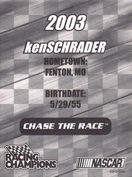 2003 Racing Champions Ultra #49KS-6HA Ken Schrader Back