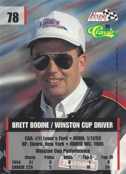 1995 Finish Line - Silver #78 Brett Bodine Back