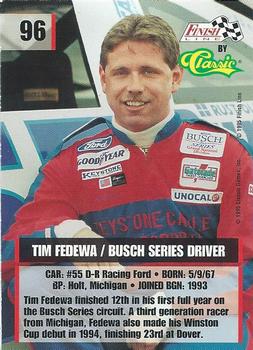 1995 Finish Line - Silver #96 Tim Fedewa Back