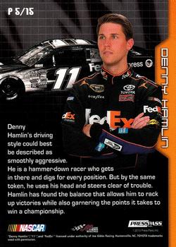 2013 Press Pass Ignite - Profile #P 5 Denny Hamlin Back