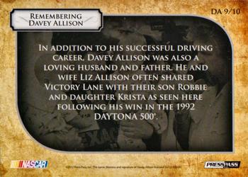 2013 Press Pass Legends - Remembering Davey Allison #DA 9 Davey Allison with children Back