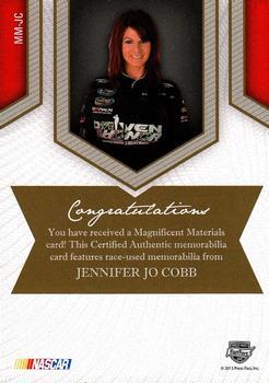 2013 Press Pass Fanfare - Magnificent Materials Gold #MM-JC Jennifer Jo Cobb Back