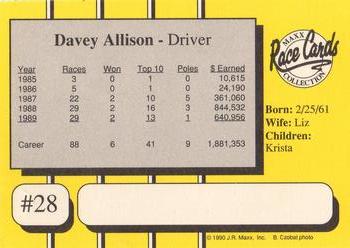 1991 Maxx Racing For Kids Special Edition #28 Davey Allison Back