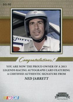2013 Press Pass Legends - Autographs Gold #LG-NJ Ned Jarrett Back