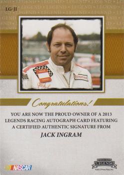 2013 Press Pass Legends - Autographs Silver #LG-JI Jack Ingram Back