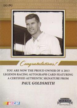 2013 Press Pass Legends - Autographs Silver #LG-PG Paul Goldsmith Back