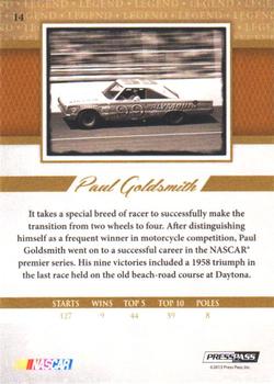 2013 Press Pass Legends - Melting Foil #14 Paul Goldsmith Back