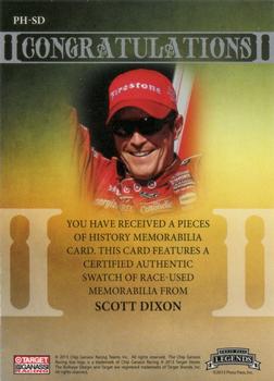 2013 Press Pass Legends - Pieces of History Memorabilia Gold #PH-SD Scott Dixon Back