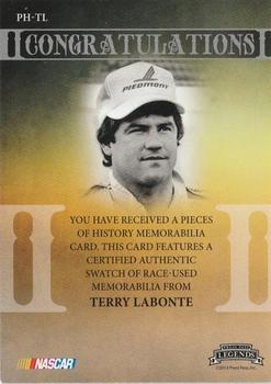 2013 Press Pass Legends - Pieces of History Memorabilia Gold #PH-TL Terry Labonte Back