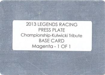 2013 Press Pass Legends - Press Plates Magenta #58 Alan Kulwicki Back