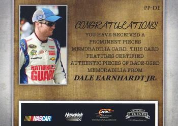 2013 Press Pass Legends - Prominent Pieces Gold #PP-DE Dale Earnhardt Jr. Back