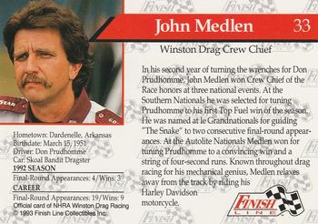 1993 Finish Line NHRA #33 John Medlen Back