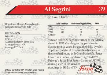 1993 Finish Line NHRA #39 Al Segrini Back