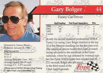 1993 Finish Line NHRA #44 Gary Bolger Back