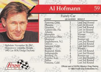 1993 Finish Line NHRA #59 Al Hofmann's Car Back