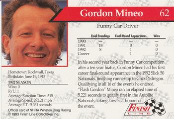 1993 Finish Line NHRA #62 Gordon Mineo Back
