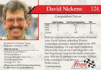 1993 Finish Line NHRA #124 David Nickens Back