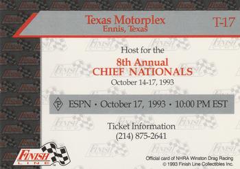 1993 Finish Line NHRA - Speedways #T-17 Texas Motorplex Back