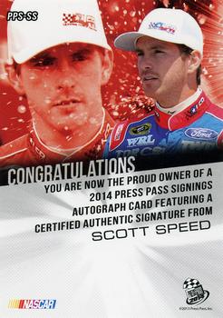 2014 Press Pass - Signings Gold #PPS-SS Scott Speed Back