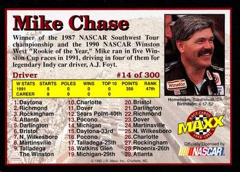 1992 Maxx (Black) #14 Mike Chase Back