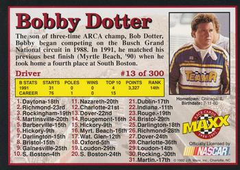 1992 Maxx (Black) #13 Bobby Dotter Back