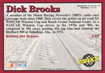 1992 Maxx Update (Red) #U20 Dick Brooks Back