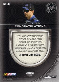 2014 Press Pass Five Star - Signature Souvenirs Gold #SS-JJ Jimmie Johnson Back