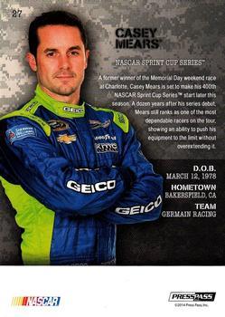 2014 Press Pass American Thunder - Color Proof Black #27 Casey Mears Back