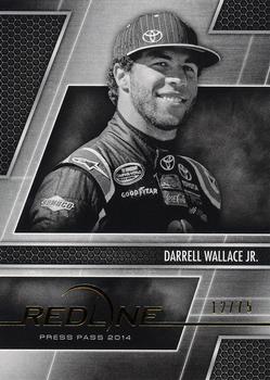 2014 Press Pass Redline - Color Proof Black & White #74 Darrell Wallace Jr. Front