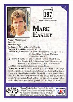 1991 Champs Hi Flyers #7 Mark Easley Back