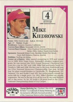 1991 Champs Hi Flyers #8 Mike Kiedrowski Back