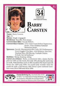 1991 Champs Hi Flyers #97 Barry Carsten Back