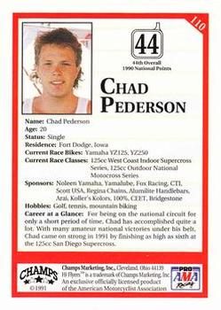 1991 Champs Hi Flyers #110 Chad Pederson Back
