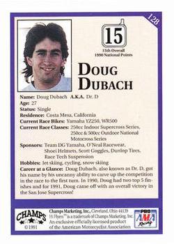 1991 Champs Hi Flyers #128 Doug Dubach Back