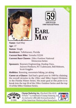 1991 Champs Hi Flyers #96 Earl May Back
