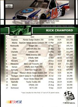 2005 Press Pass #53 Rick Crawford Back