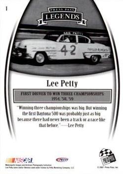 2007 Press Pass Legends #1 Lee Petty Back