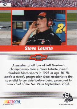 2008 Press Pass Speedway #57 Steve Letarte Back