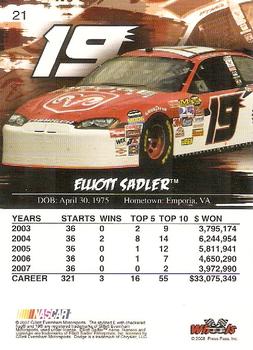 2008 Wheels High Gear #21 Elliott Sadler Back