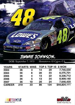 2008 Wheels High Gear #1 Jimmie Johnson Back