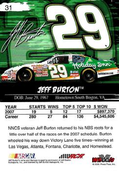 2008 Wheels High Gear #31 Jeff Burton Back