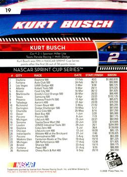 2009 Press Pass #19 Kurt Busch Back