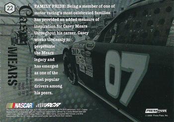 2009 Press Pass VIP #22 Casey Mears Back