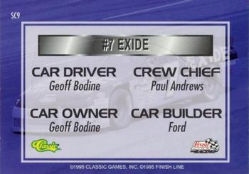1995 Finish Line - Standout Cars #SC9 Geoff Bodine's Car Back