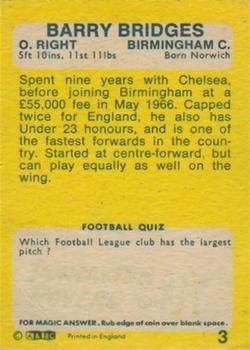 1968-69 A&BC Chewing Gum #3 Barry Bridges Back