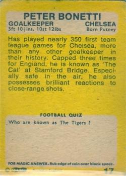 1968-69 A&BC Chewing Gum #17 Peter Bonetti Back