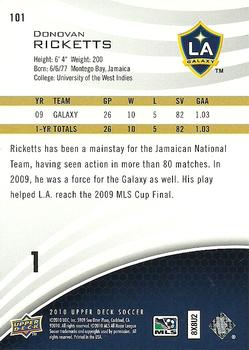2010 Upper Deck MLS #101 Donovan Ricketts Back