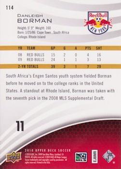 2010 Upper Deck MLS #114 Danleigh Borman Back